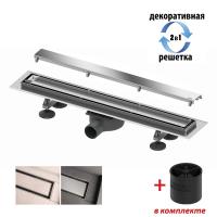 TECElinus. Комплект для монтажа дренажного канала, 700 мм, 2 в 1 ( tile +  steel), с мембраной